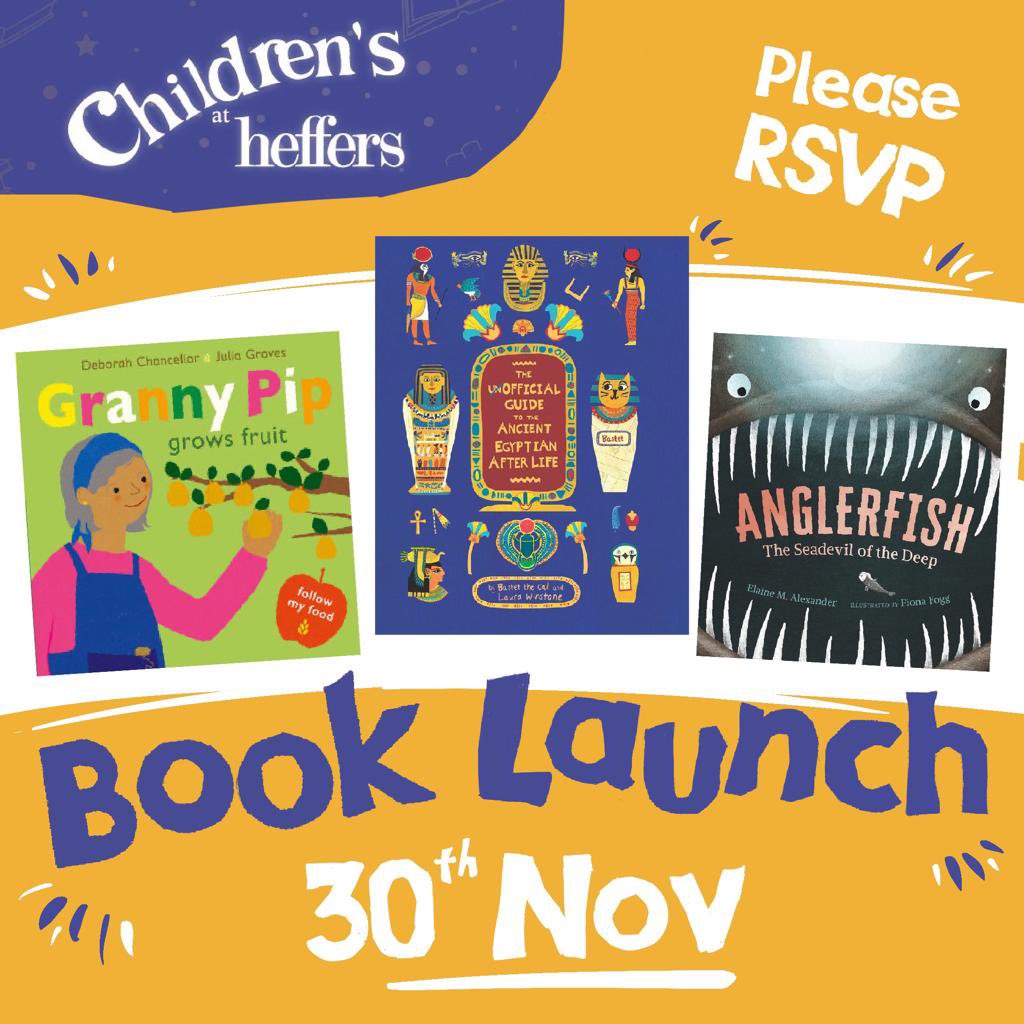 We’re having a book launch @heffersbookshop come and help us celebrate! 6-8pm Weds 30 Nov 😊 @FionaGDraws @l_winstone @Scallywagpress @cicadabooks @BIGPictureBooks #deborahchancellor