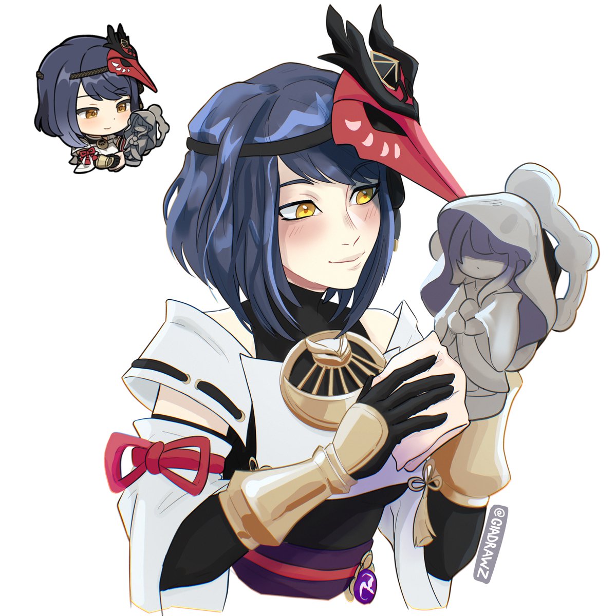 giadrawz's tweet photo. quick genshin emote redraw cause i missed my bby 🫶#KujouSara #Genshinlmpact #Genshin https://t.co/geU3ueb6qM
