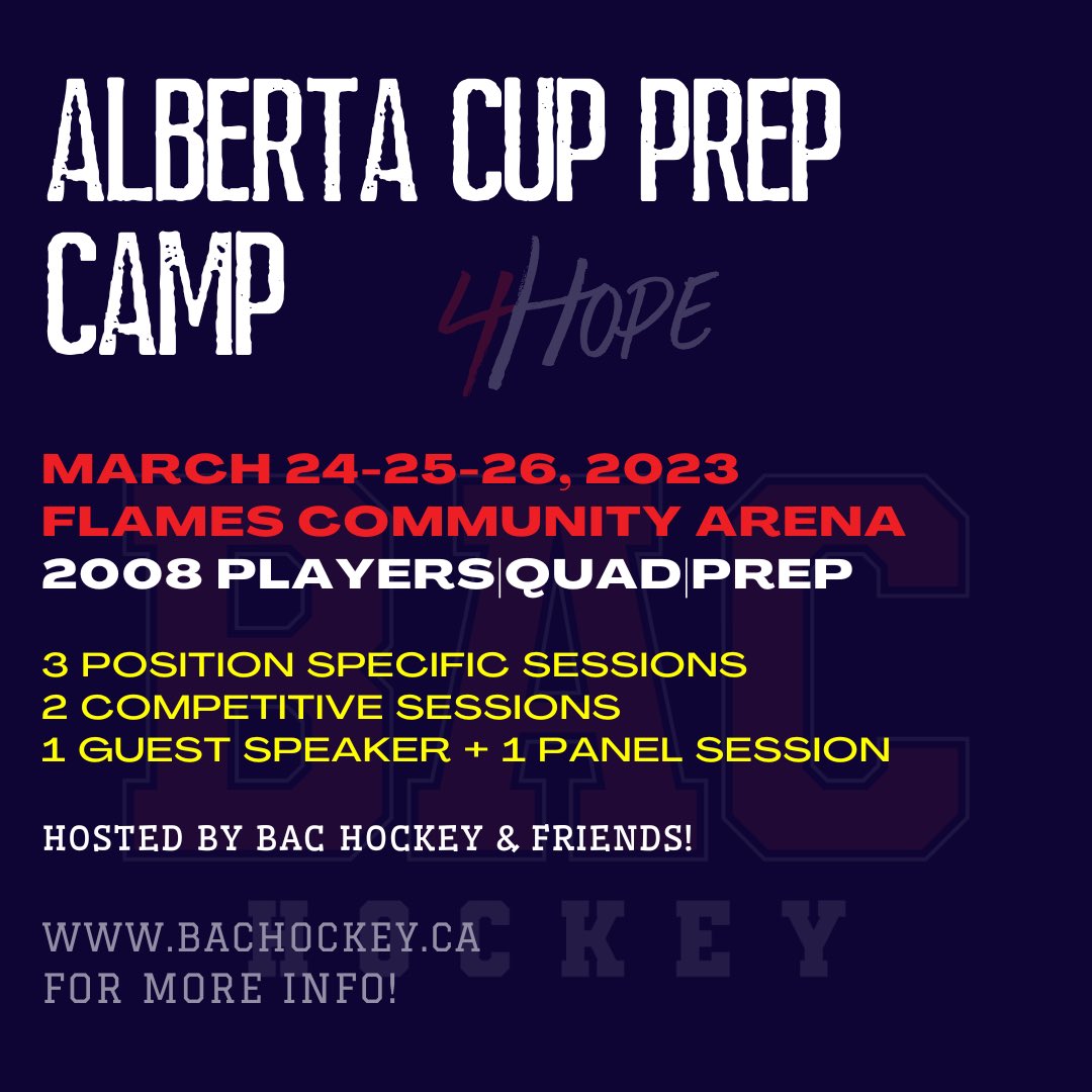 BLCourchene's tweet photo. One of my favourite camps we ran last year.. is back and even better.
#AlbertaCup #PrepCamp
3 position focused ice times + 2 competitive sessions.
& speaker session + panel session for parents & players of coaches, scouts former players.
Reserve spot now 08s! https://t.co/Xabf4xnCyS