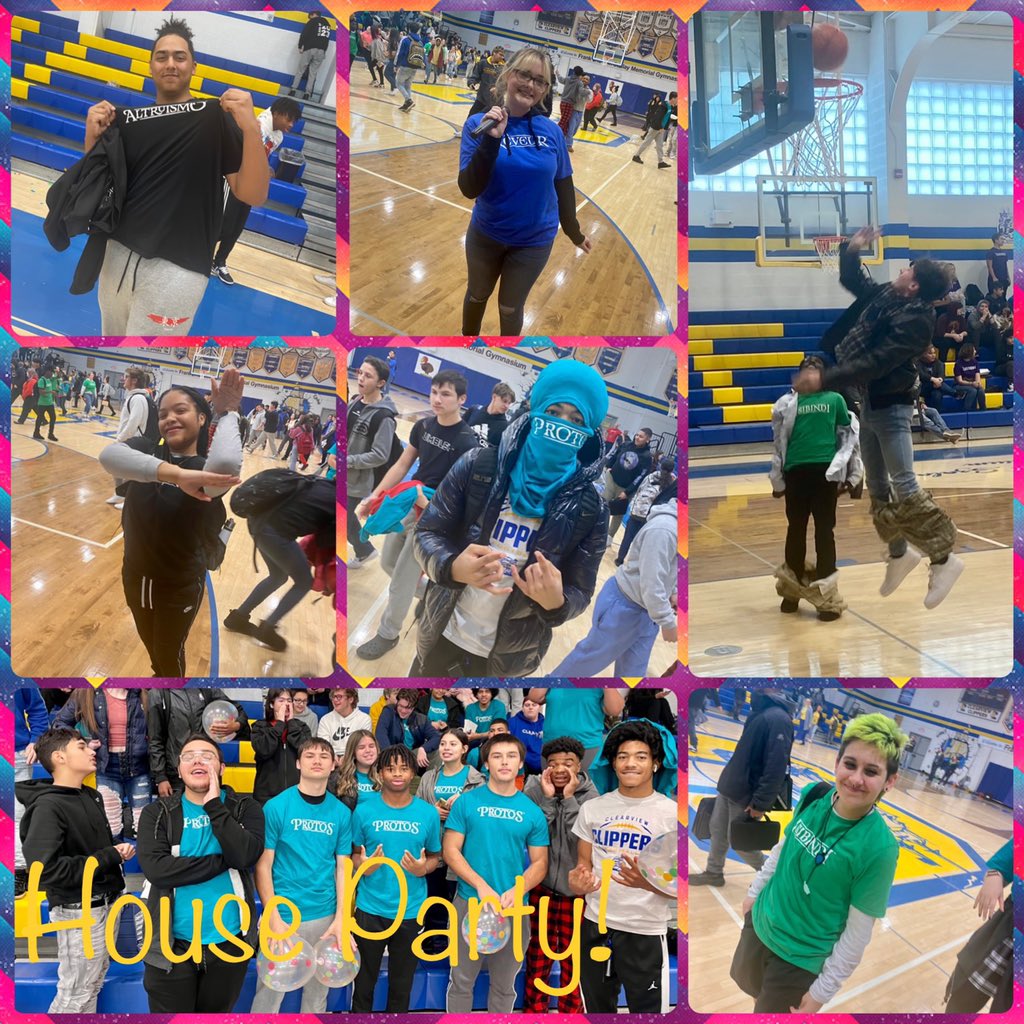 PaulKishEdu's tweet photo. House Party at Clearview High today! Student led and organized - Collaboration, Competition, Leadership!! 8 Houses; 1 Family!! #RelationshipsFirst #PBIS @kimbearden @ronclarkacademy @mrronclark_ #KidsDeserveIt #ThisIsHowWeDoIt #RCAinspired @PBIS_SST2 @PrincipalRoth https://t.co/sk6OHRZM2s