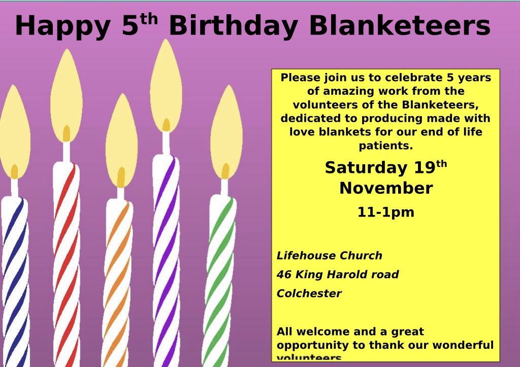 Blanketeers🏳️🌈 (@sarahblanketeer) on Twitter photo Party time tomorrow! If you can’t join us, please re-tweet and send your messages to this amazing group of volunteers! <a href="/Nickhulme61/">Nick Hulme</a> @CNOEngland @thorpe_gilesRN <a href="/ESNEFTbutterfly/">ESNEFTButterflyVolunteers</a> <a href="/ESNEFT/">East Suffolk and North Essex NHS Foundation Trust</a> <a href="/NursingTimes/">Nursing Times</a> <a href="/EmmaSweeney1978/">Emma Sweeney</a> <a href="/helenbenn1/">Helen Bennett</a> <a href="/DyingMatters/">Dying Matters</a> <a href="/EndLonelinessUK/">Campaign to End Loneliness</a> <a href="/TomDaley1994/">Tom Daley</a> Party time tomorrow! If you can’t join us, please re-tweet and send your messages to this amazing group of volunteers! <a href="/Nickhulme61/">Nick Hulme</a> @CNOEngland @thorpe_gilesRN <a href="/ESNEFTbutterfly/">ESNEFTButterflyVolunteers</a> <a href="/ESNEFT/">East Suffolk and North Essex NHS Foundation Trust</a> <a href="/NursingTimes/">Nursing Times</a> <a href="/EmmaSweeney1978/">Emma Sweeney</a> <a href="/helenbenn1/">Helen Bennett</a> <a href="/DyingMatters/">Dying Matters</a> <a href="/EndLonelinessUK/">Campaign to End Loneliness</a> <a href="/TomDaley1994/">Tom Daley</a>
