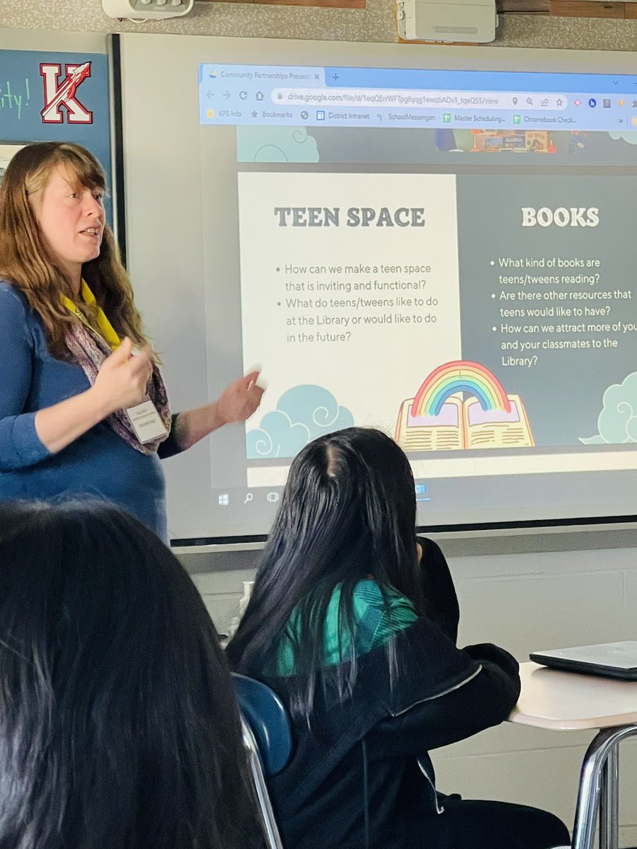 KSD_Curriculum's tweet photo. Big things happen with great community partnerships! Our grade 7 and 8 crew at KCS will craft a budget, make a plan, and design their space @keyportlibrary with the help of Ms. Kotzas and Ms. Manganelli (@TManganelliKPSD)! #GreatIdeas #CoolSpaces #StayTuned 📚 https://t.co/oSayEUp8jy