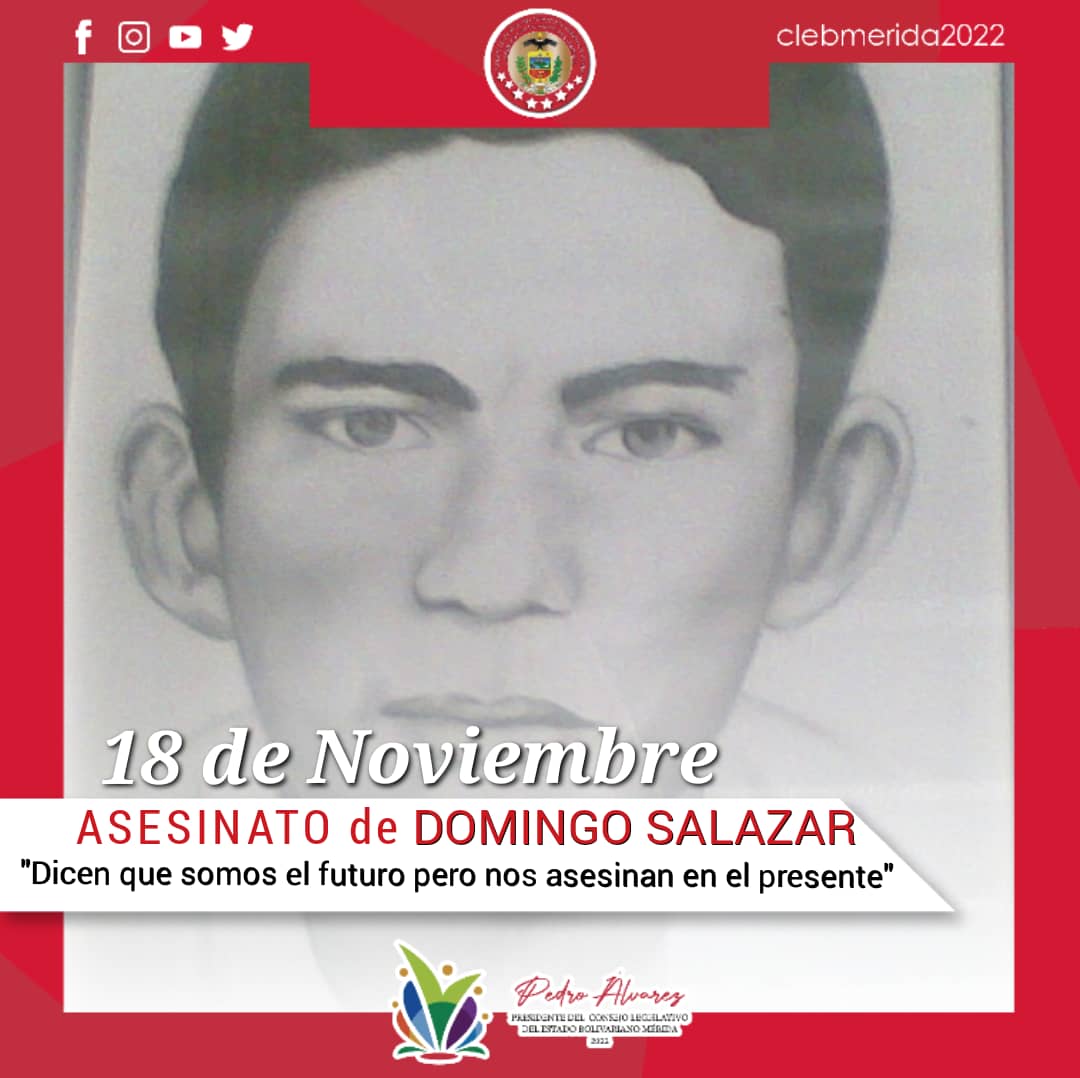 Honor y Gloria a los mártires. Hoy se conmemora el 53 aniversario del Asesinato del bachiller Domingo José Salazar Rojas. Quien fue fusilado por los cuerpos represivos de la Cuarta República, su delito fue Defender los Derechos del sector Estudiantil <a href="/molotovcandanga/">PedroAlvarezMOLOTOV</a> <a href="/dcabellor/">Diosdado Cabello R</a>