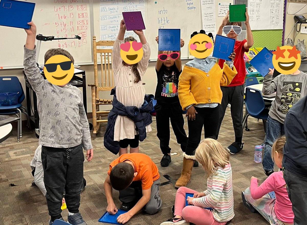 MrsZeigler's tweet photo. 1st graders @PrairieViewES were so excited to explore 2D shapes with the geoboards! Can’t duplicate the learning that occurs with hands on exploration in math class! @NorthwestMATH #IamNISDmath https://t.co/iQV3lbtHFw