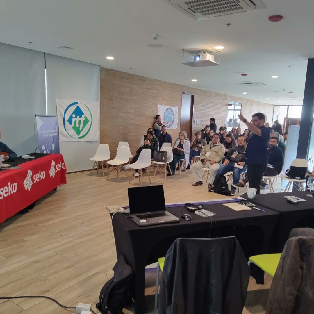 ITF_Americas's tweet photo. #Colombia 🇨🇴 Se realizó el cierre de la 1a fase del proyecto ITF-U2U Hubs de Aviación, donde sindicatos de #Brasil, #Colombia y #Perú debatieron avances, desafíos y oportunidades para su fortalecimiento. Se contó con la presencia de nuestros donantes #SEKO y #U2U #SomosITF https://t.co/QqnXN1SK1G