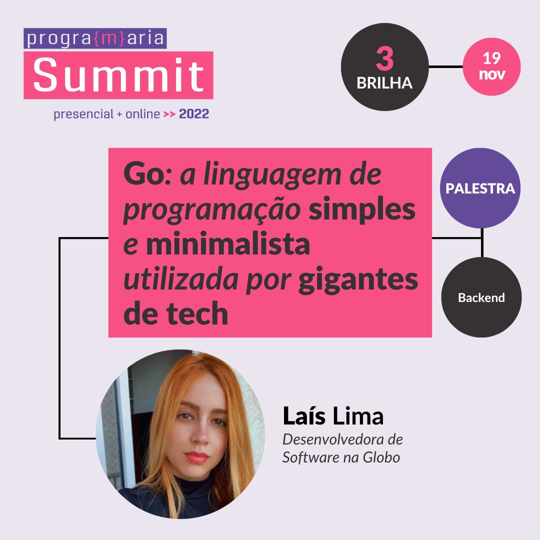 laislima_dev's tweet image. Mais uma palestra que me preparei muito para conseguir passar a mensagem pra vocês!

Amanhã estarei online no Programaria Summit, ainda tem ingressos, para saber mais acesse as redes da @programaria e use o cupom de desconto DIVAS35

#programaria #PrograMariaSummit2022