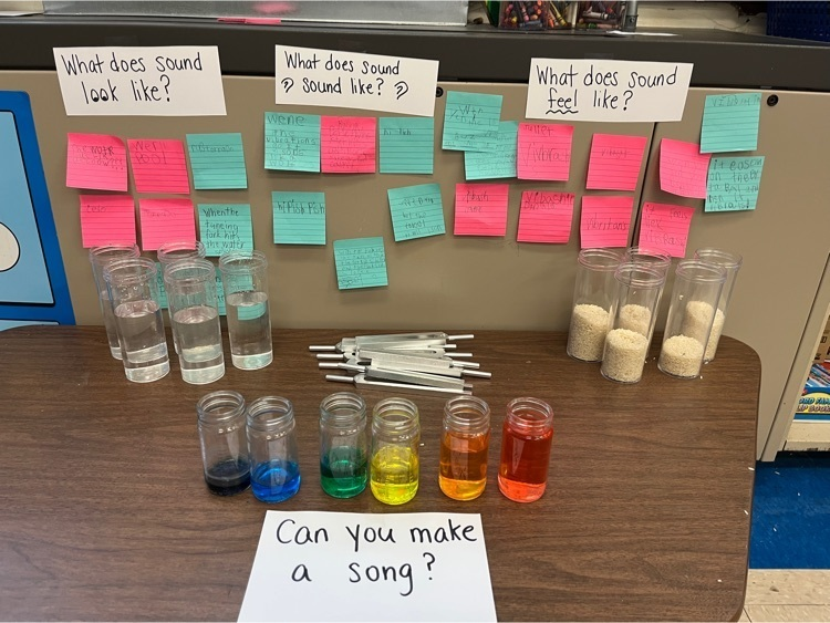 WPSWashington's tweet photo. What does sound look like? What does sound feel like? 1L scientists had fun exploring these questions. @MrsLutzer

“When I banged the tuning fork and put it in the rice I saw the rice jump!” 

“The tuning fork made the water splash out because of the vibration.” https://t.co/4uXXLVo7N3