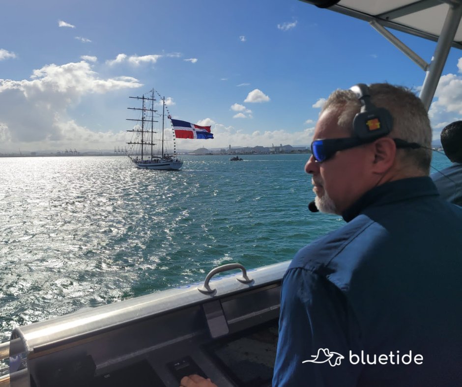bluetidepr's tweet photo. Bluetide received the training ship "Cambiaso" of the Dominican Republic Navy in the bay of San Juan. The purpose was to return the same hospitality that we received when we carried out the last mission to the neighboring island where we deployed the artificial fish aggregators. https://t.co/ilVnnrnTOI