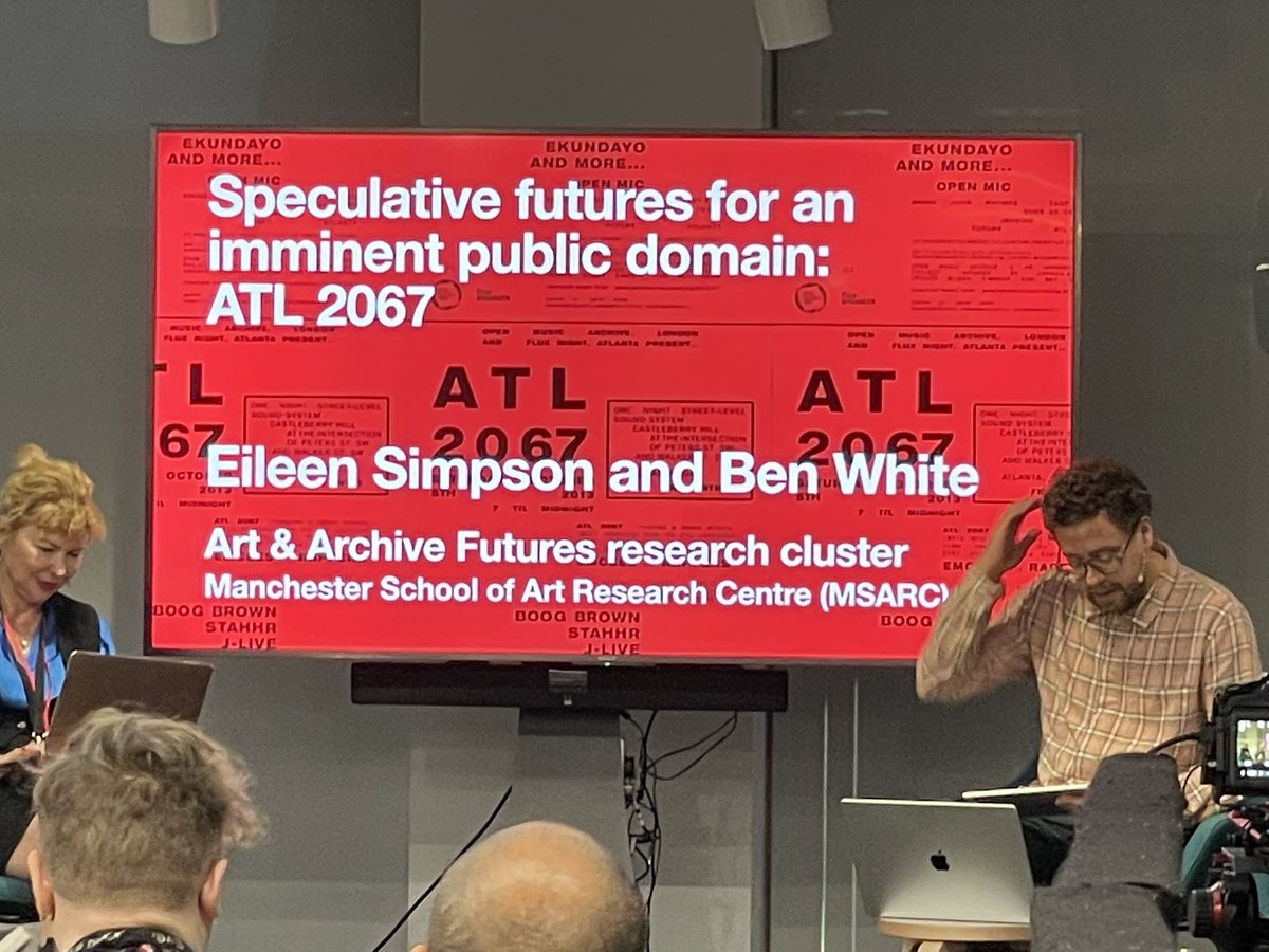 MusicStory22's tweet photo. .@70revolutions on his project with Eileen Simpson on speculative futures for a imminent public domain. https://t.co/a4u7GWHMRh