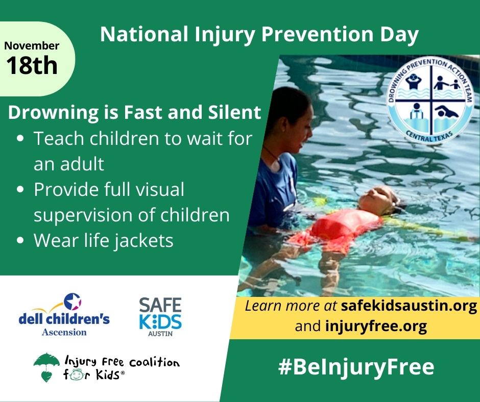 A8: A recent @dellchildrens @colinshope report found that there are disparities in fatal unintentional drownings in TX. If you are male, black, and/or 1 - 4 y/o you are at higher risk for drowning. These disparities will guide future #drowningprevention efforts! #beinjuryfree