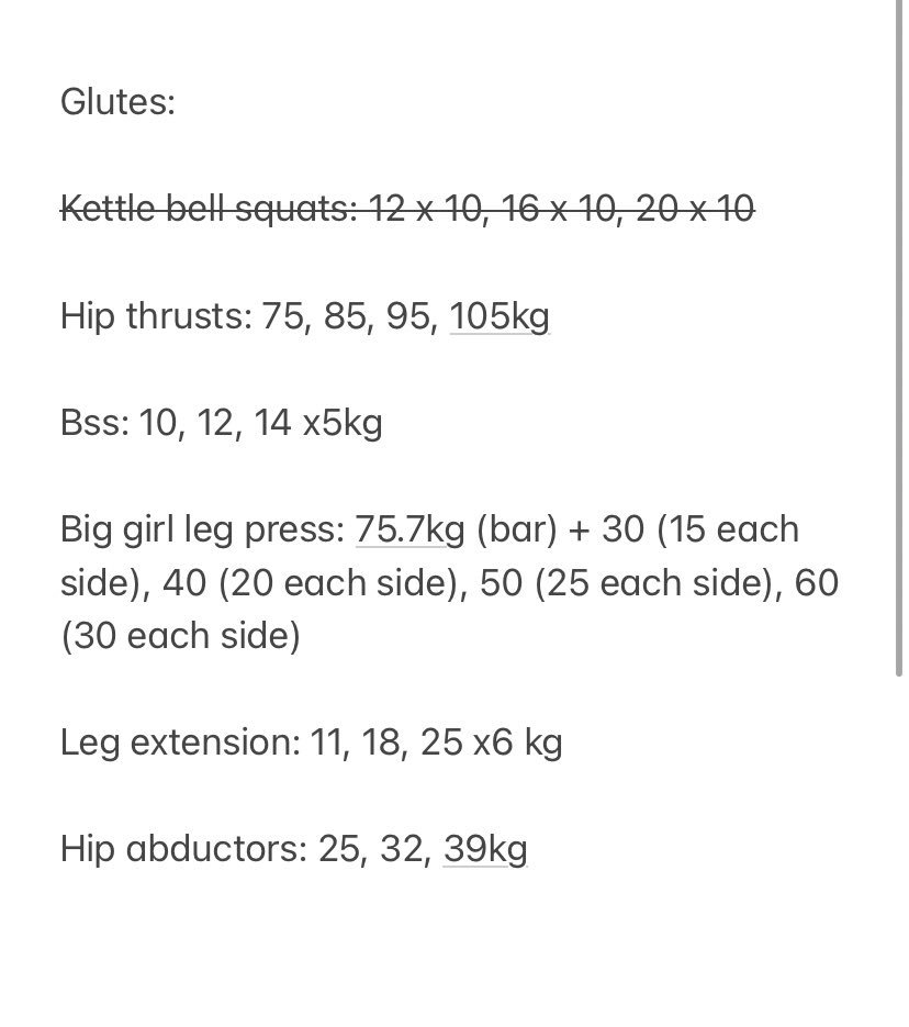 baddiegonzalez's tweet photo. Day 43: glutes (13/11/22) 105kg hip thrust🥳/50kg leg press https://t.co/4vlJExBAm8