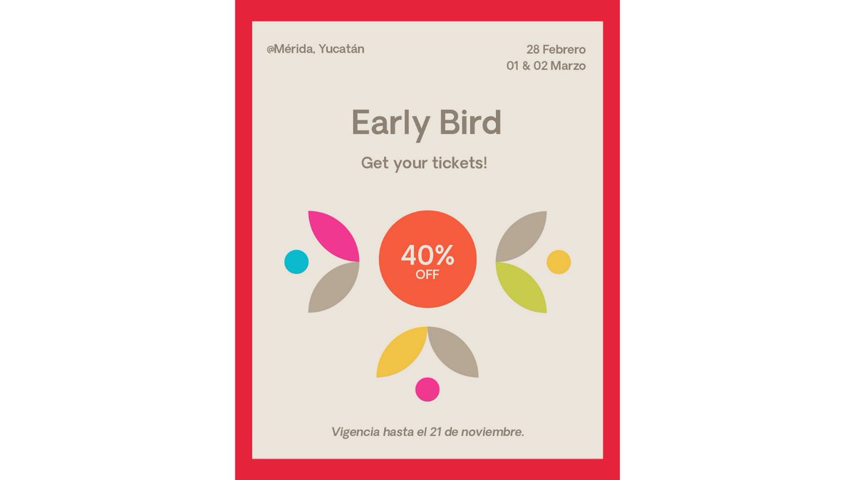 Aprovecha el Early bird de 40% OFF sobre el precio
original y vive la experiencia FLII. Código: EARLYFLII 

Promoción disponible hasta el 21 de noviembre.  

#FLII2023 #FLIIRoots #BuildingFuture
#FromTheGenesis #impactinvesting <a href="/newventuresmx/">New Ventures</a>
<a href="/flii/">🕊️</a> #líderesconcausa