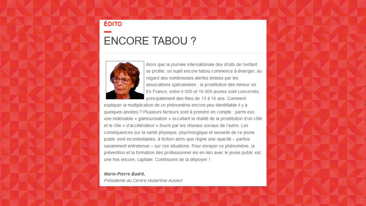 CentreHubertine's tweet photo. La dernière #Cybertine est en ligne : "Entre 6 000 et 10 000 jeunes sont concernés par la prostitution en France, principalement des filles de 13 à 16 ans. Comment expliquer ce phénomène encore peu identifiable il y a quelques années ?" @mpbadre 👉 https://t.co/0LI3Y5Oz8p https://t.co/6K3HC4xvij