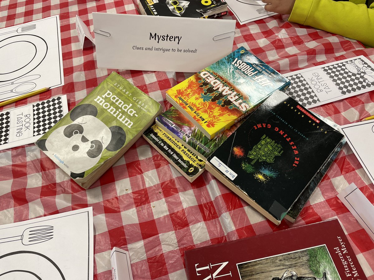 4th grade book tasting! Students made “reservations” for tables based on genres of interest. #40bookchallenge <a href="/PowayUnified/">Poway Unified</a> <a href="/RoadrunnersWwes/">WWESRoadrunners</a>