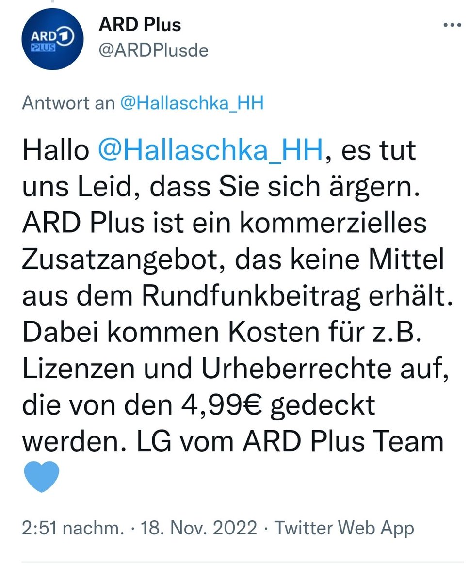 OERRBlog's tweet photo. Wer trägt die Kosten der Produktion der #ARDplus App? Warum 4,99€ im Monat für Produktionen zahlen, die durch den Rundfunkbeitrag finanziert wurden? #ReformOerr #OERRBlog https://t.co/W1z7eDdS0B