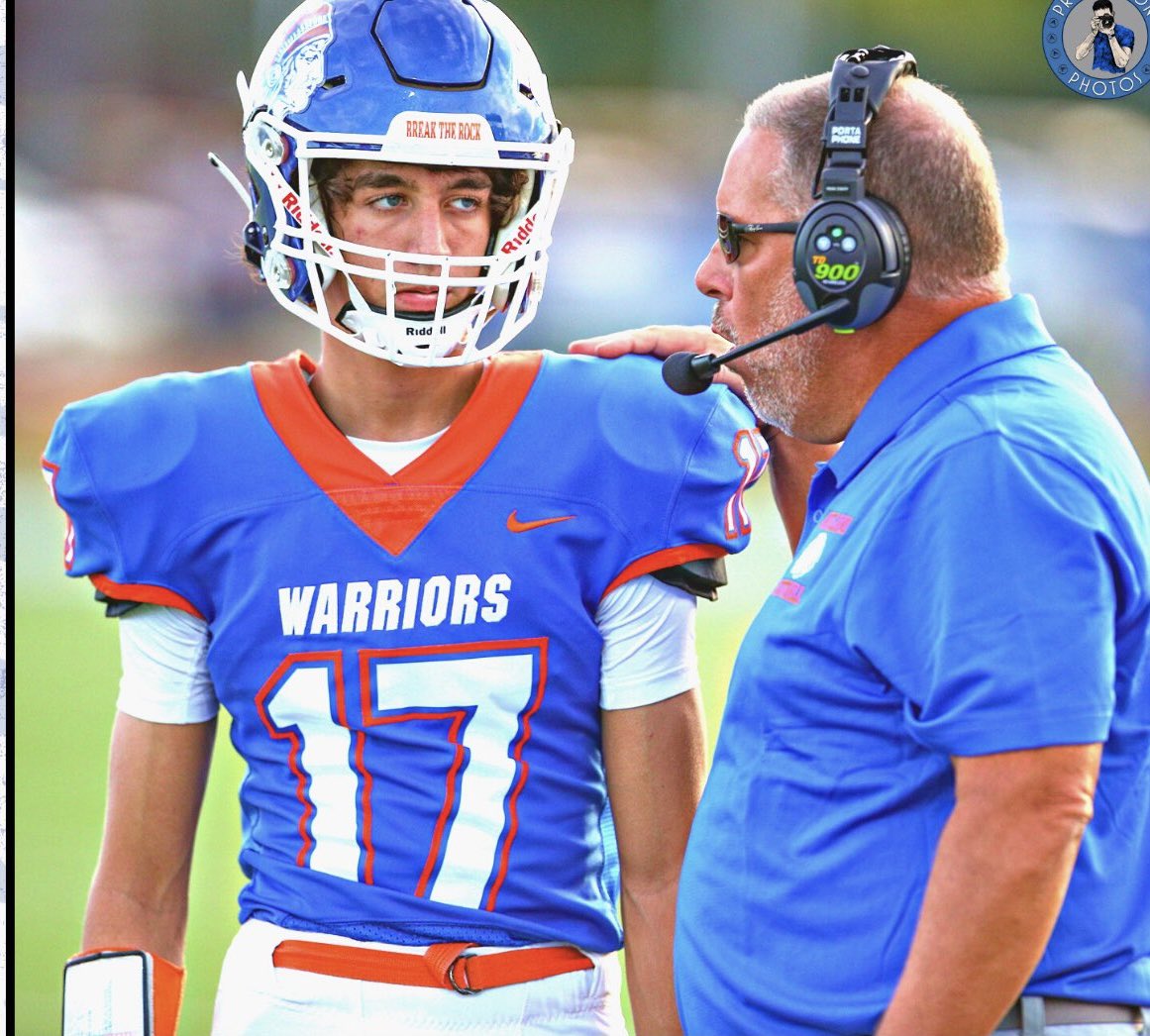 Good luck to our right fielder <a href="/kevindenham_/">Kevin Denham</a> and the Whiteland Warriors in tonight’s semi state football game. Show em what you got QB1!!!