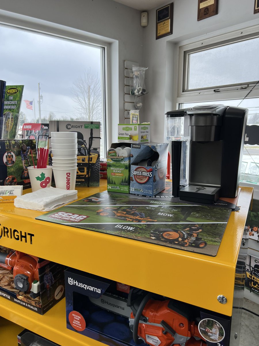 WoosterPower's tweet photo. Come check us out! For all those out plowing and salting, take a break! Refresh with a coffee, tea or hot chocolate. View our large selection of inventory. #wpe #woosterpower https://t.co/69W4BWde3M