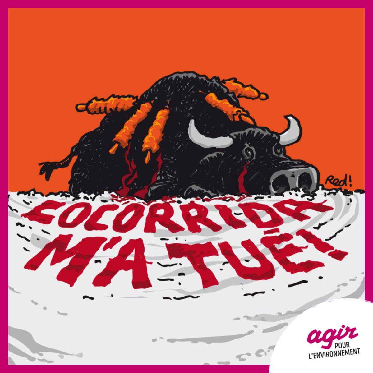 APEnvironnement's tweet photo. 🐂 STOP À LA COCORRIDA !

Le 24 novembre sera débattu un projet de loi visant à interdire la corrida en France. 

Alors faites entendre votre voix et interpellez dès maintenant votre député.e 👉 https://t.co/R6r1gJhC8k 

#stopàlacocorrida https://t.co/susMesehwz