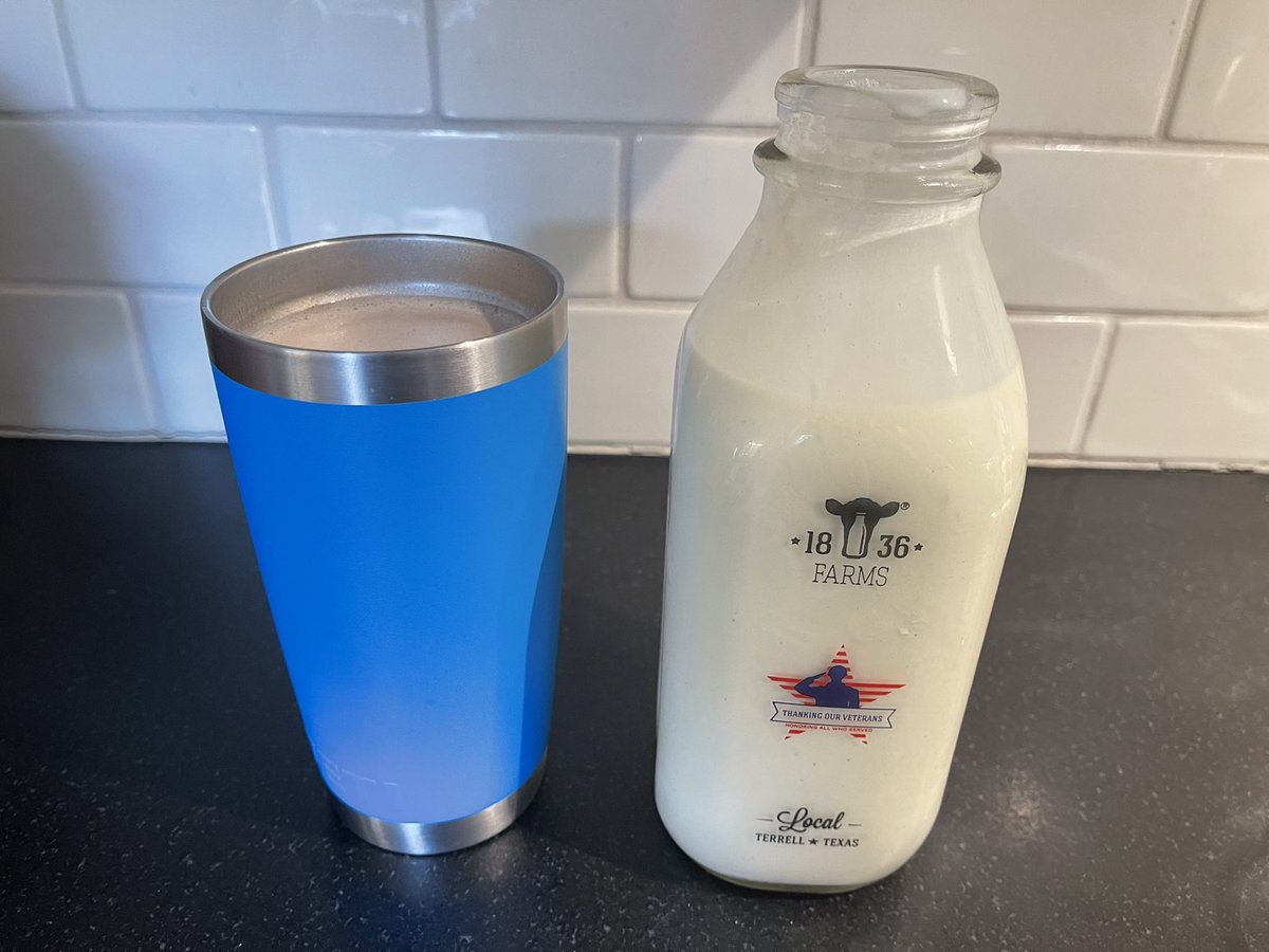 Coffee at home is so much better than the office.  Now that the cold weather is here, I switched from my aeropress iced cafe latte to hot.  Today, topped off with a little <a href="/1836Farms/">1836 Farms</a> eggnog.