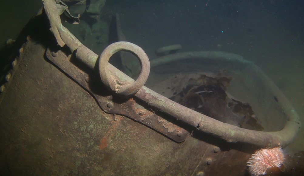 Found twenty metres down on the seabed in Loch Duich. Guessing it's something like an old laundry copper, but things like this look timeless - especially when you find them in the sea! 
#Diving #MarineArchaeology #Scotland