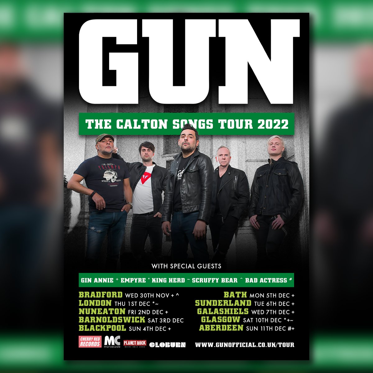 GUN (@gunofficialuk) on Twitter photo Hey GUN Army, less than a month to go until our UK Tour! We'll be joined by <a href="/GinAnnieUK/">Gin Annie UK</a> <a href="/kingherdband/">KING HERD</a> <a href="/EmpyreRock/">EmpyreRock</a> <a href="/badactressband/">Bad Actress</a> and <a href="/scruffybearband/">Scruffy Bear</a> Some venues have almost sold out, so don't wait to buy tickets!
Grab them at:
gunofficial.co.uk/tour
#gunofficial #caltonsongs Hey GUN Army, less than a month to go until our UK Tour! We'll be joined by <a href="/GinAnnieUK/">Gin Annie UK</a> <a href="/kingherdband/">KING HERD</a> <a href="/EmpyreRock/">EmpyreRock</a> <a href="/badactressband/">Bad Actress</a> and <a href="/scruffybearband/">Scruffy Bear</a> Some venues have almost sold out, so don't wait to buy tickets!
Grab them at:
gunofficial.co.uk/tour
#gunofficial #caltonsongs