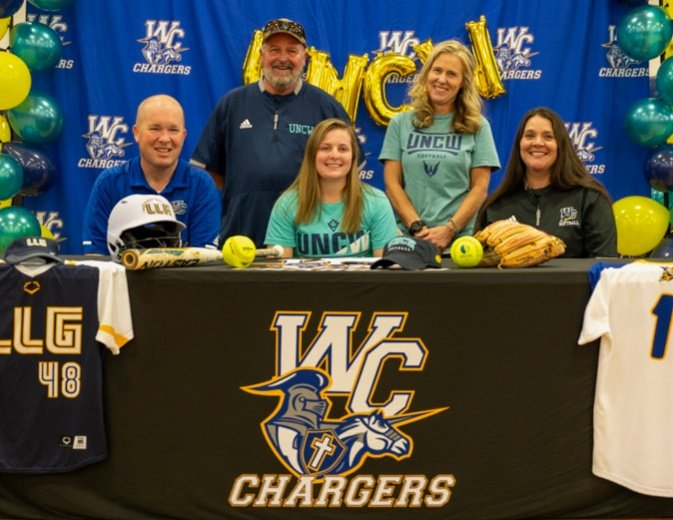 chargersCOACH's tweet photo. Congratulations @wcachargers Holland Miller on signing her NLI to play softball @UNCWsoftball @NCCSAAthletics https://t.co/y3R5mAW6a1