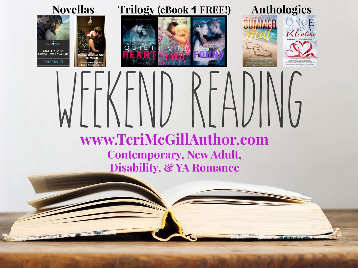 TeriMcGill's tweet photo. 💜📖💜 #WeekendReads #BookedForTheWeekend #ContemporaryRomance #NewAdult #YAromance #FirstLove 🤟🏻 #DeafRomance🤟🏻 #DeafCharacters🤟🏻 #Inclusion #DisabilityRomance♿️ #Disabilities #Anthologies #Novellas
AmazonAuthorPage➡️ https://t.co/bG7ksEV4DD
Website➡️ https://t.co/HO1EYX7Gls https://t.co/EtjVdT4lCw