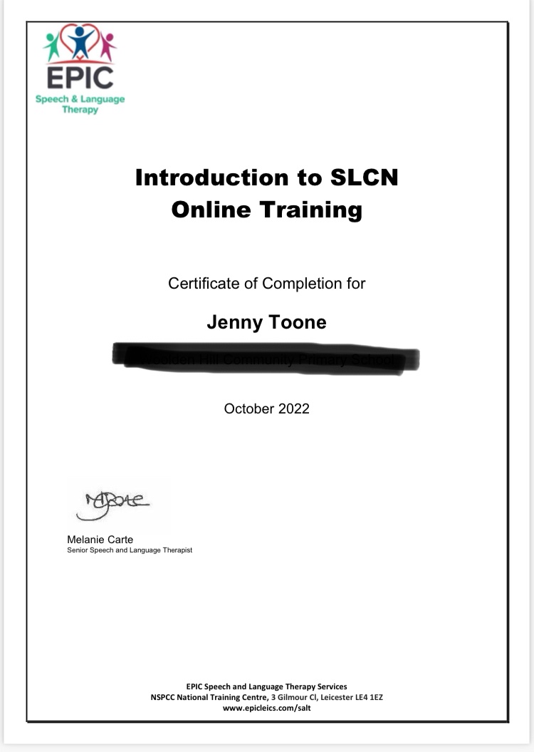 Jenny05199232's tweet photo. Finally received my certificate. Passed my SLCN training ππ». #pdt1076 #epicsalt #primaryed https://t.co/7e2EPR0Heq