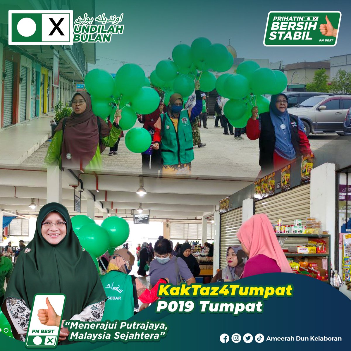 ameerahdunkel02's tweet photo. Skuad Sebar ke Pasar Sumayyah
Alhamdulillah kempen terakhir Skuad Sebar Ameerah DUN Kelaboran bersama dengan YB Kak Taz menyantuni peniaga dan pengunjung Pasar Sumayyah, Tumpat.
P019 untuk Kak Taz π
#mumtazmdnawi
#UndiPAS
#tumpat
#P019
#tumpatkelantan
#parlimentumpat https://t.co/bFbSaykGiw