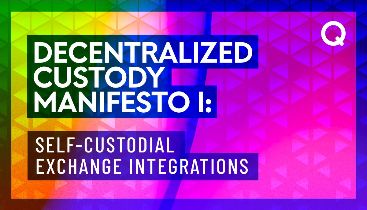 OpenCustody's tweet photo. Decentralized Custody Manifesto

Trust, but verify - a mantra in need of a refresher

For years we’ve been compelled to trust centralized service providers, but again &amp; again, trust has led to disaster

🧵:https://t.co/Dp61Y54Eu9

We look at how exchanges can #Connect2Qredo

1/20 https://t.co/VXI7k1sZfZ