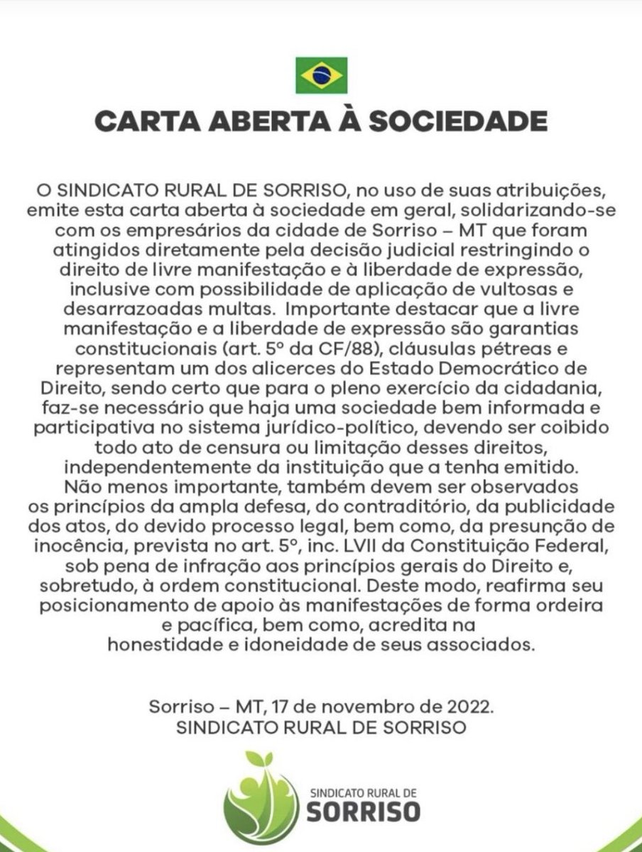 A coisa está começando a ficar feia. Agro parou em Mato Grosso.