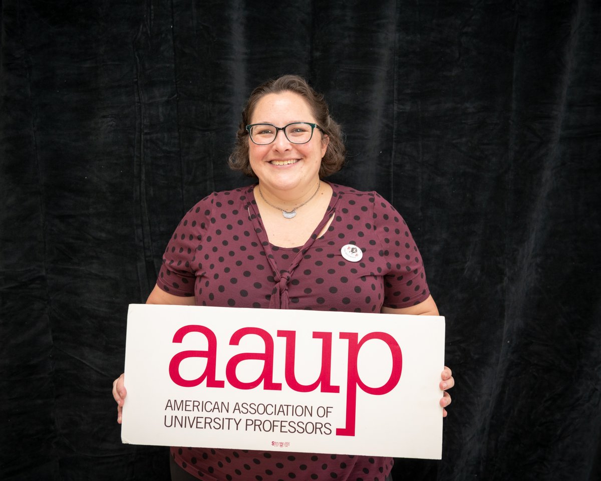 us_aaup's tweet photo. A Friday shout-out to our great and wonderful lead negotiator, Sarah Lanius. Today is her last day as a full-time employee at the AAUP -- it's a huge loss to us, personally and professionally, but we know she's on to great things. Thank you, Sarah! You're amazing. https://t.co/8YxVl1yZq1