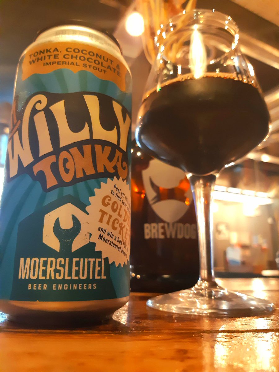 We're deep into our Month of Darkness here at BrewDog North Street, and have we got a beaut for you: Willy Tonka! 

A 13% tonka bean stout from Moersleutel in cans, on draft, AND with a chance to win a box of their beers? What else can we say? Come down and get one (or two)! 🖤🍺