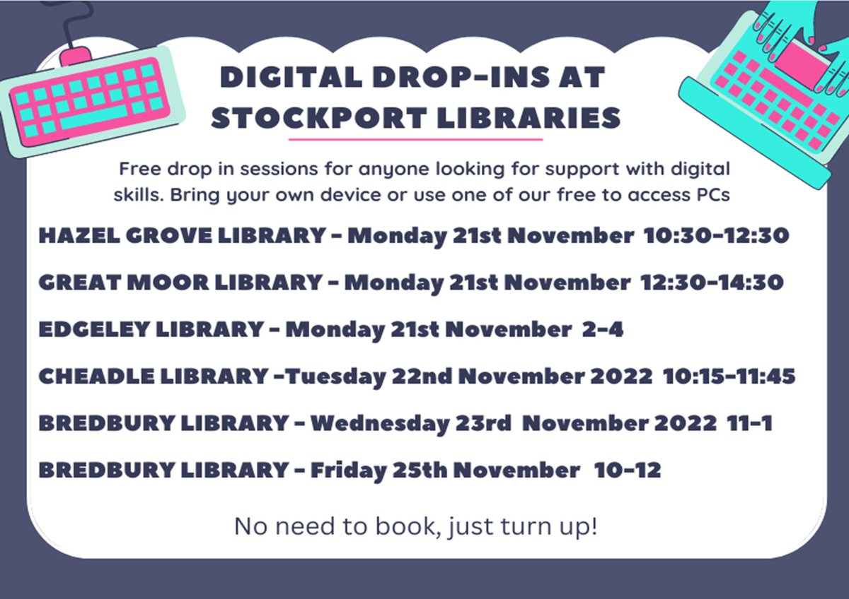 Stockport Council on Twitter "RT SMBC_Libraries Free dropin