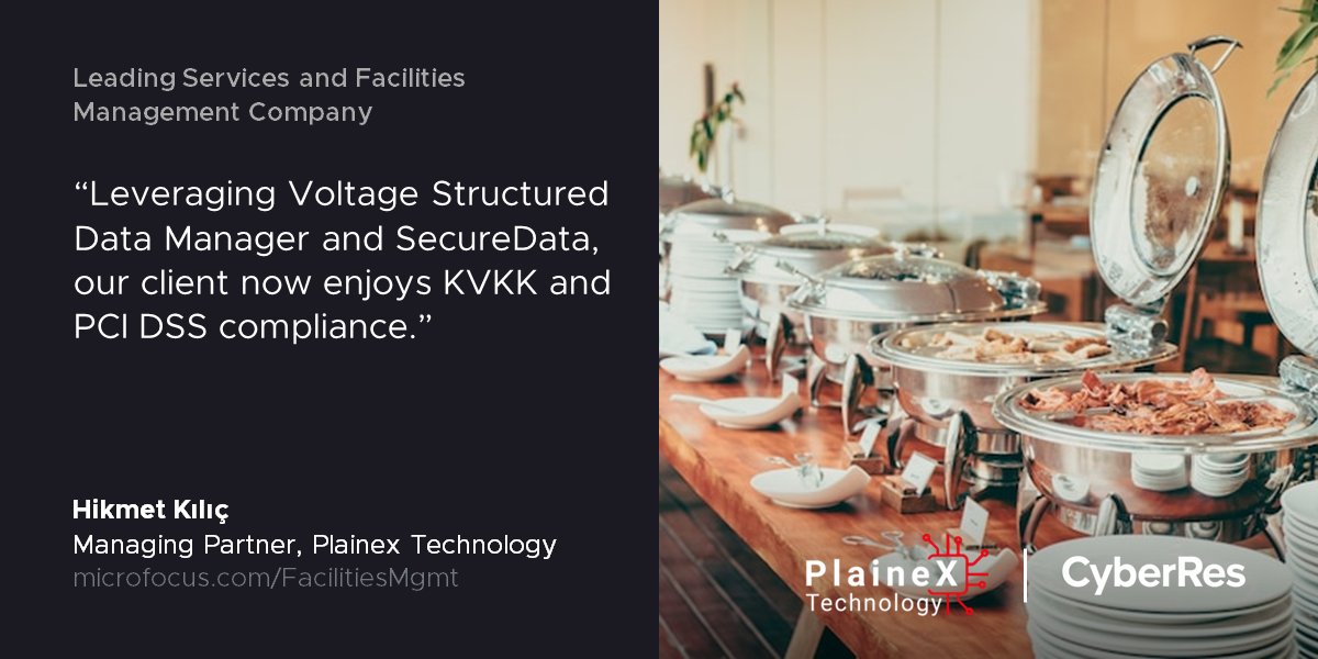 "Leveraging Voltage SDM &amp; SecureData, our client now enjoys KVKK and PCI DSS compliance," says Hikmet Kılıç of Plainex Technology. 

👉 See why in @MicroFocusSec's new #DataSecurity case study: #DataProtection #DataPrivacy... #TeamMicroFocus bit.ly/3gkTDbN