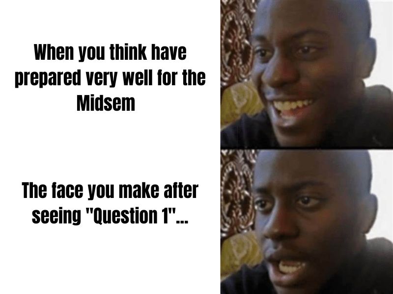 cossavvu's tweet photo. A summary of the just-ended midsem exam.
#meme #memes #funny #lol #humor #follow #comedy #exammemes #midsem #midsemexam #viral #softwaredev #webdevelopment
#jokes #memesrlife #memesquad #businessinformationsystems #codinglife #programming #cossavvu #vvu #valleyviewuniversity https://t.co/9IKHeupg2i