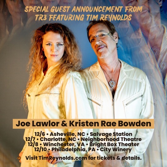 #TR3 is excited to announce that our friends @Joe_Lawlor & @BowdenRae will be sharing the stage w/us for some shows on the upcoming #TR3DecemberTour. Expect to hear songs from their soon2Breleased new album Get your tix soon as they are likely to sell out timreynolds.com/tour