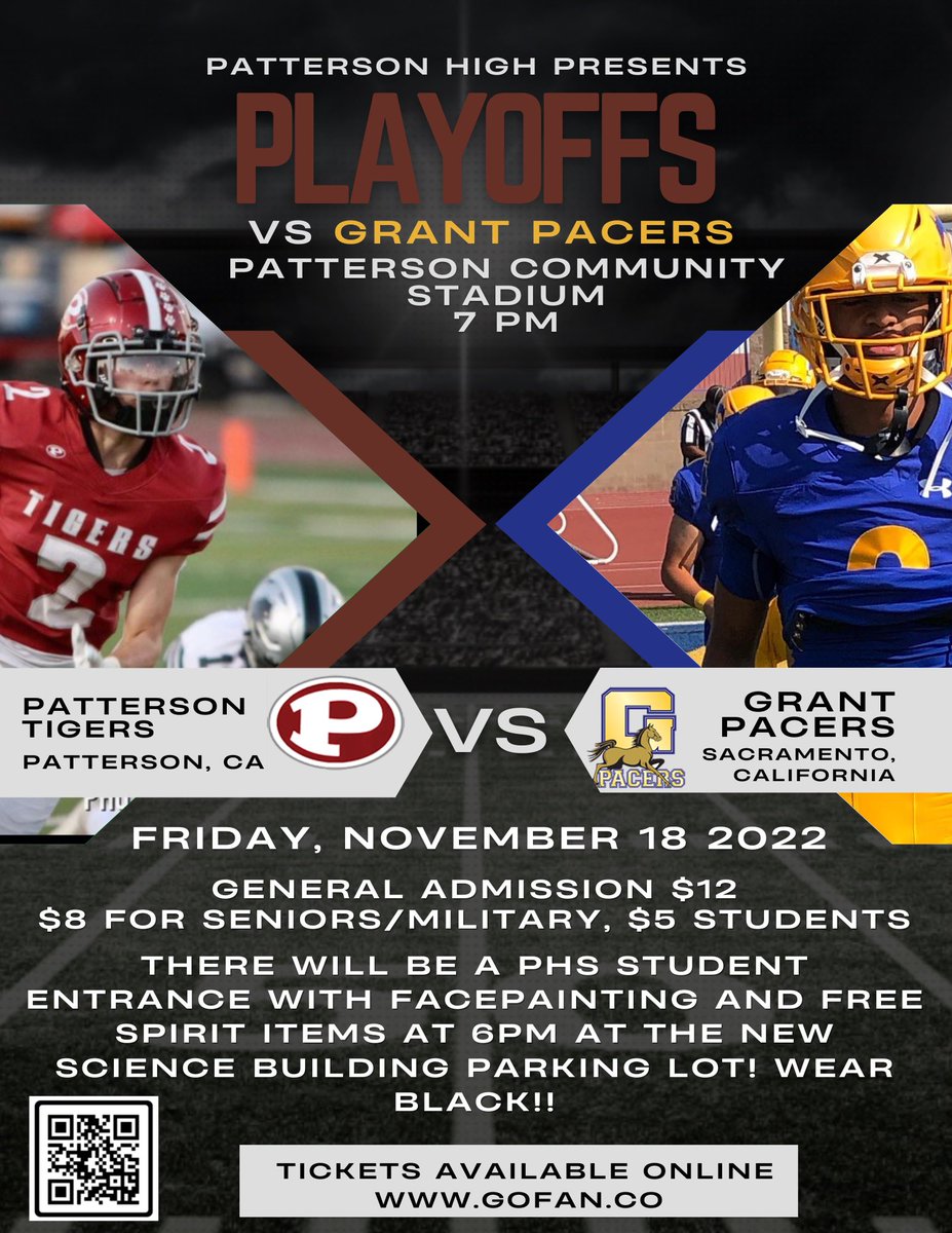 PattersonTigers's tweet photo. We need all of Patterson out there tonight cheering on these boys! Students, parents, alumni, community members… come out and support! #OneTownOneTeamOneDream #BeatGrant #WeArePatterson #WelcomeToTheJungle https://t.co/PbIBjPm3xl