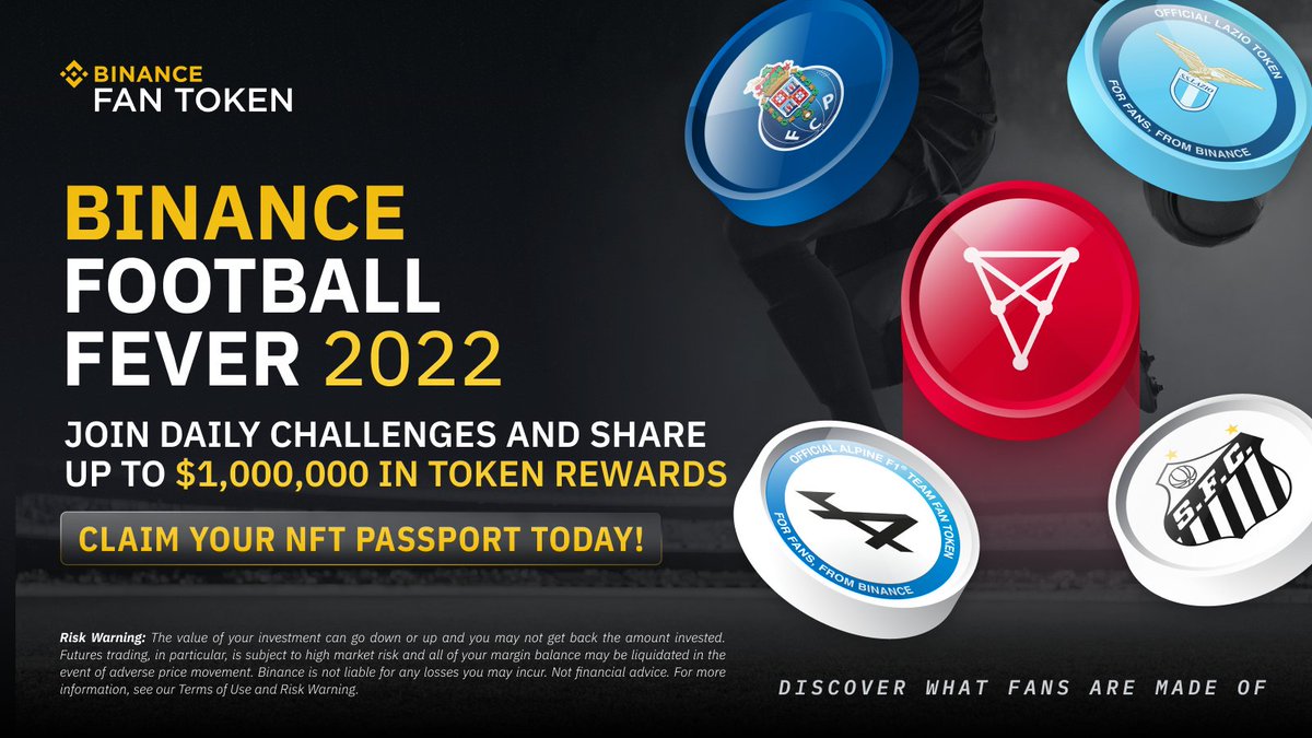 𝐂𝐡𝐢𝐥𝐢𝐳 🤝 𝐁𝐢𝐧𝐚𝐧𝐜𝐞 𝐅𝐨𝐨𝐭𝐛𝐚𝐥𝐥 𝐅𝐞𝐯𝐞𝐫 𝟐𝟎𝟐𝟐  ⚽️🏆
Daily Challenge #1 - $15000 in $CHZ 🎁

Guess the correct score of Qatar 🆚 Ecuador
Win a share in the prize pool and daily NFTs

Take the challenge on @Binance 👉 bit.ly/BFF-Day1

#BFF ⚡️ $CHZ