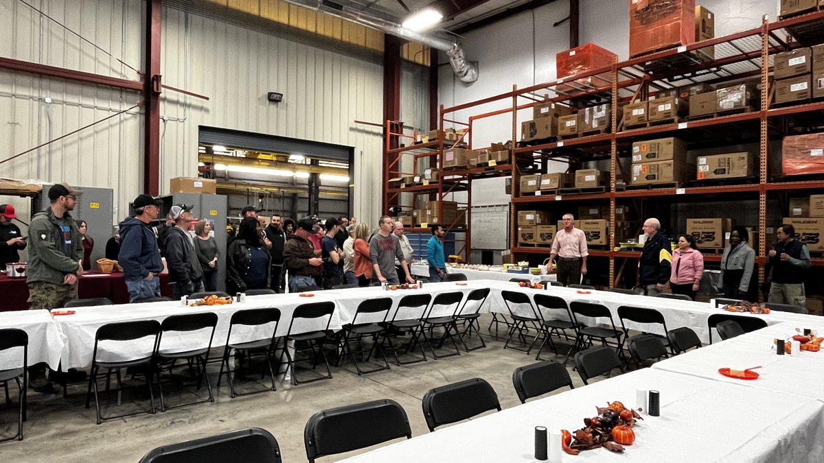 18 Turkeys and LOTS of sides and desserts. Let lunch begin!