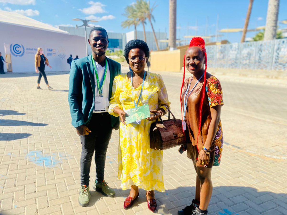 Fridays4FutureU's tweet photo. "Our understanding of #ClimateCrisis must take into account its impacts on those most vulnerable to severe climate disruptions particularly young people in Uganda". 

Excerpts from our #MOCKCOP27 report shared at #COP27 by our activists. https://t.co/ceWfGZa8gD