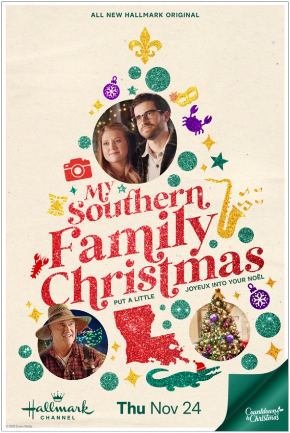 GroovyBruce's tweet photo. It’s time for a Cajun Christmas! #MySouthernFamilyChristmas @hallmarkchannel. Premieres: Thurs Nov 24 at 8/7c. https://t.co/1zsf5g9TOk
