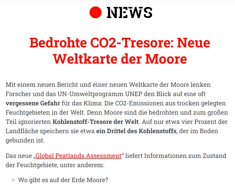 Heute #Moore im @Climate_Table - 'Bedrohte CO2-Tresore: Neue Weltkarte der Moore' zum #GlobalPeatlandsAssessment, das gestern auf der #COP27 vorgestellt wurde. table.media/climate/