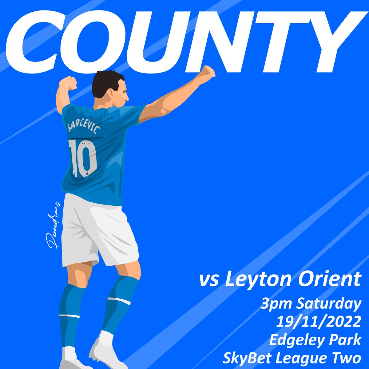 pennodraws's tweet photo. Clash of the titans in League Two tomorrow. #StockportCounty host Leyton Orient at a sold out Edgeley park. What are your predictions for this one, let me know below ⬇️ https://t.co/6EBqe4g4Sp