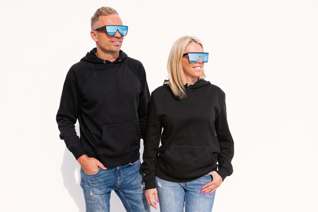 Women and men wearing black hoodies.
The fleece fabric is very soft and comfortable #menhoodies #cityapparelssialkot #swetshırt #hoodies #tracksuit #menswear #jogging #hoodieseason #menstyle #sportswear #winterseason #fyp #fypシ #trendingnow #wintercollection #foryoupage #fishing