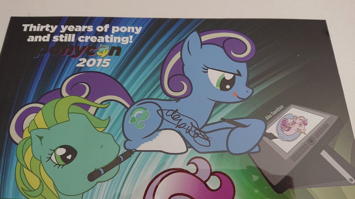 caycifish's tweet photo. I'm selling this 2015 Ponycon poster signed by both Bonnie Zacherle and Alex Davidson. Will ship rolled/unframed. Will accept a reasonable offer to a good new home. https://t.co/9R5ti8dcFa