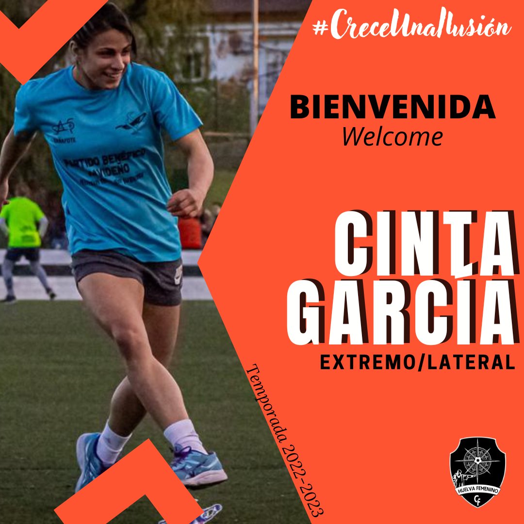 📣 OFICIAL | Cinta García, nuevo fichaje del #CFHuelvaFem para la temporada 2️⃣2️⃣-2️⃣3️⃣ 🤝🏼🧡🖤 

🆕 Una de las referentes en el deporte onubense, judoka profesional, cambia de disciplina y decide unirse a nuestro club para seguir sumando.

¡Bienvenida, <a href="/cintijudo/">Cinti Garcia</a>! 👋🏼