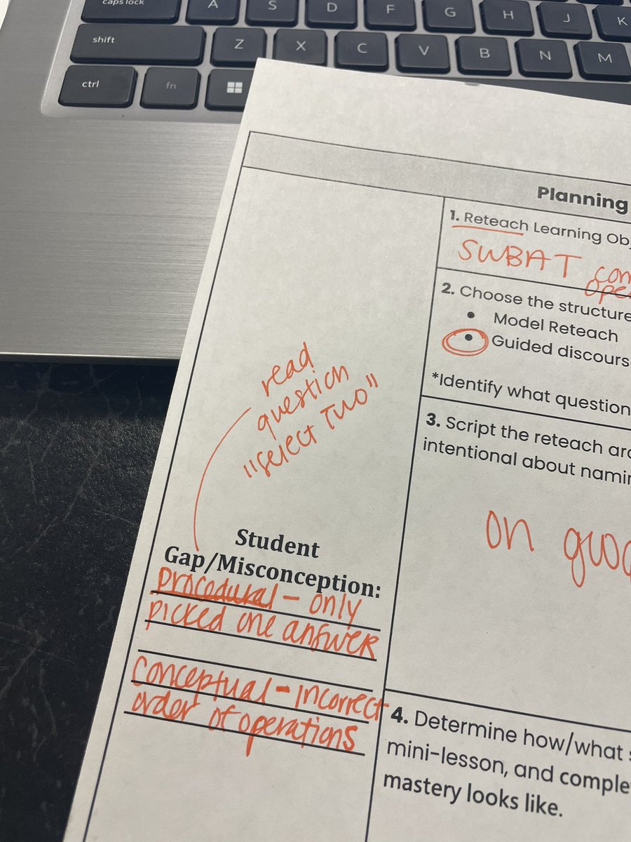 RainaScruggs's tweet image. First DDI Conferences ✅ We charted what students should know/be able to do to show mastery, examined student samples to find trending gaps, &amp;amp; planned a guided discourse reteach for after the break! #MathPLC #DataDrivenInstruction 👏🏽
