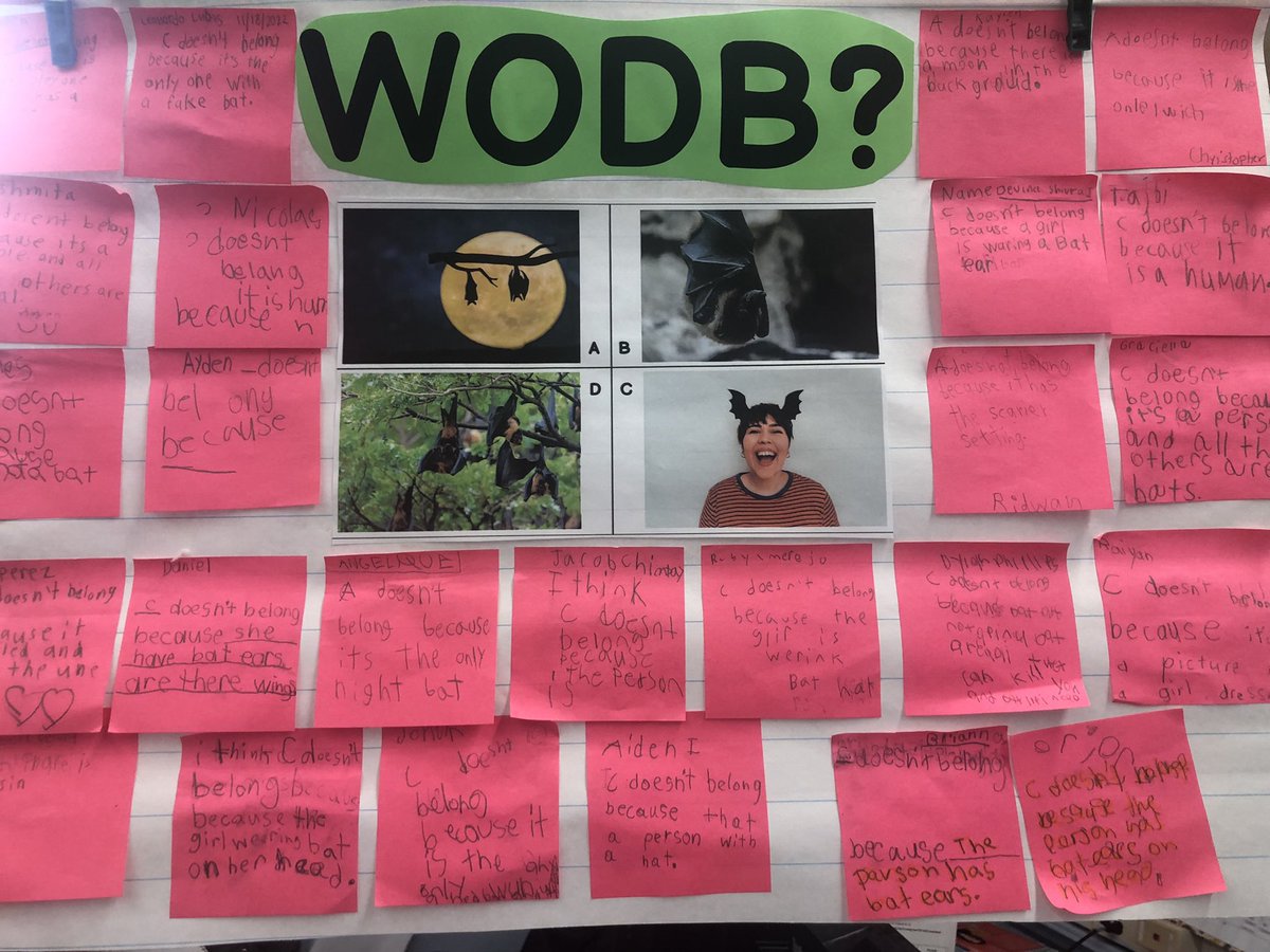 2ndGradeJKO's tweet photo. Students participated in Which One Doesnโt Belong today before math to compare pictures by looking at similarities and differences. @PS66JKO #wodb #welovemath #writinginmath #classdiscussions https://t.co/zALyvASNl3