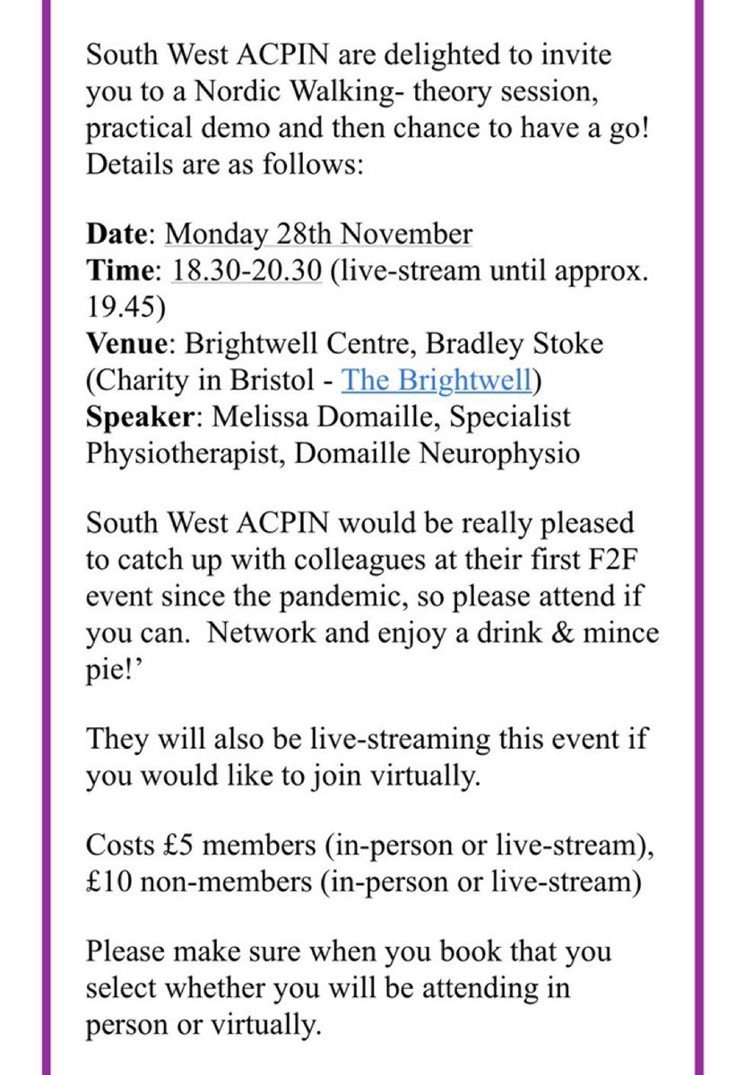 Just over a week to our #nordicwalking talk from Melissa Domaille. Lots of online interest which is great! Would also be great to see you in person for a mince pie and a chat! #acpin